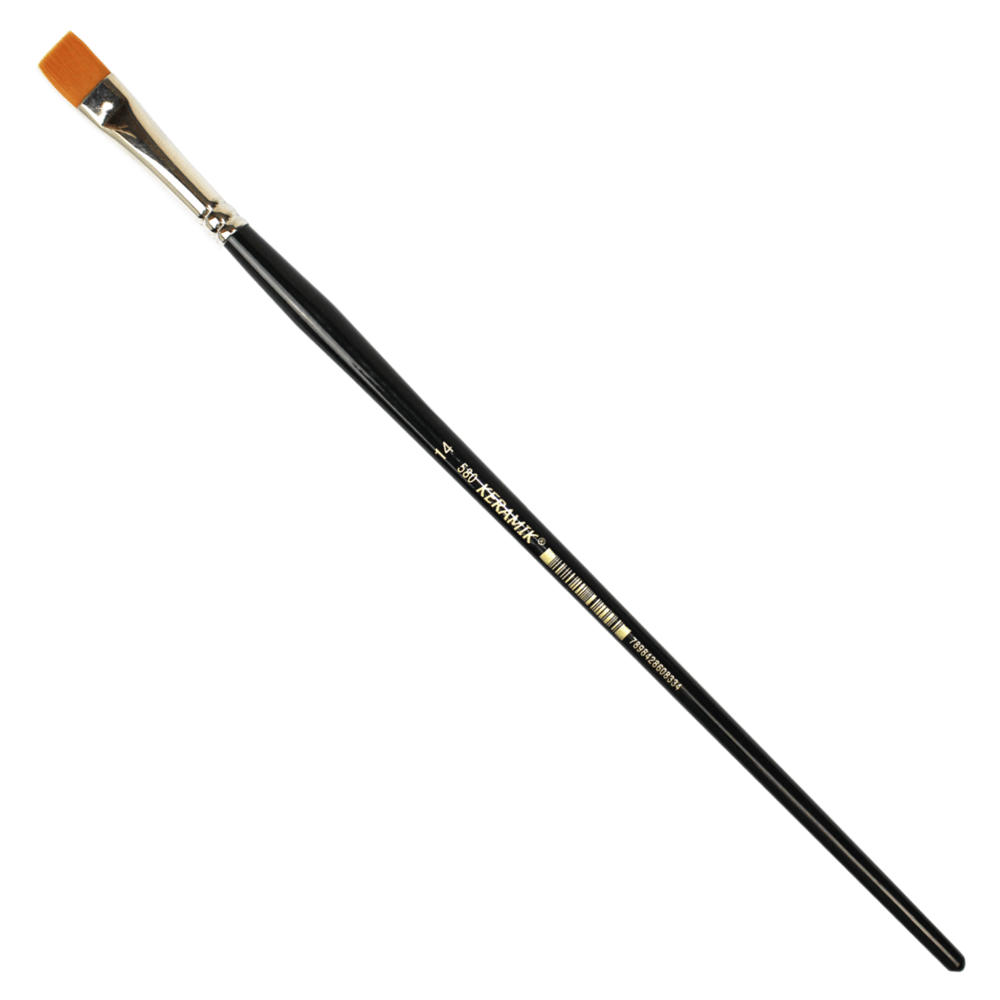 Pincel Keramik 580 14 Chato Cabo Extra Longo